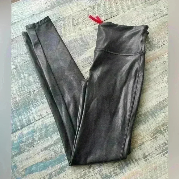 SPANX Faux Leather Leggings Regular Small Black - Picture 10 of 13